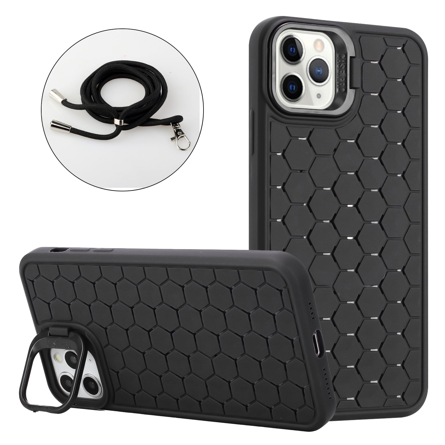 For iPhone 11 Pro Max Kickstand Case Heat Dissipation TPU Cell Phone Cover with Lanyard For iPhone 11 Pro Max Kickstand Case Heat Dissipation TPU Cell Phone Cover with Lanyard
